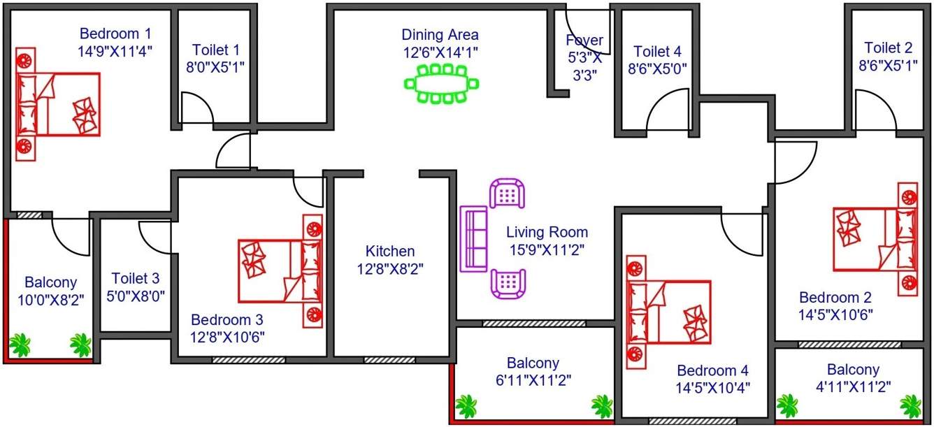  casagrand first city Floor Plan Floor Plan
