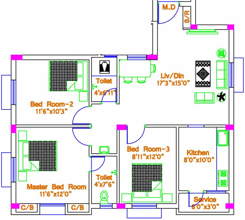  sai madhura flats Floor Plan Floor Plan