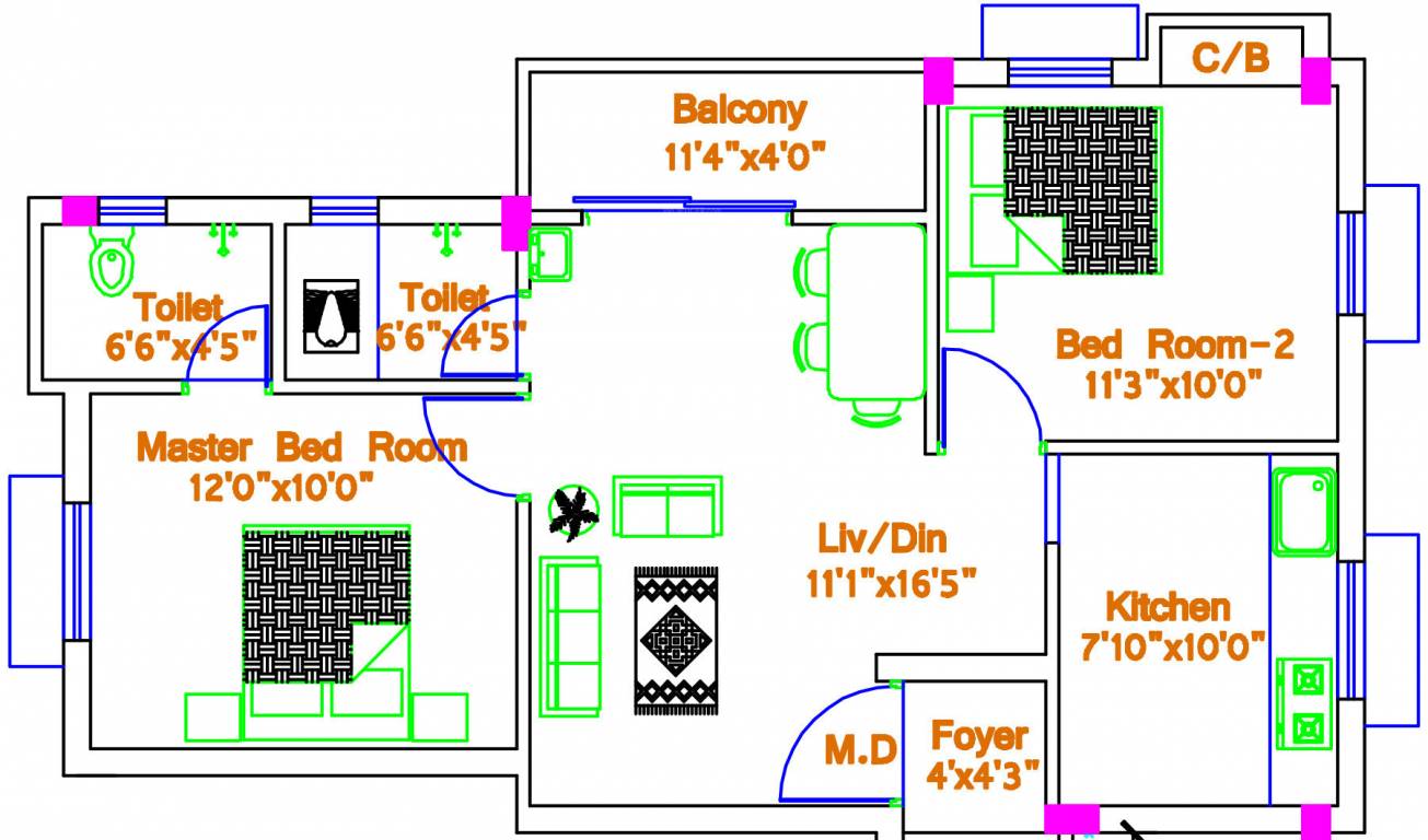  sai madhura flats Floor Plan Floor Plan
