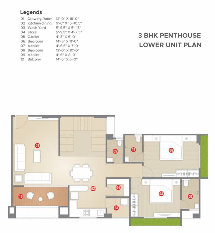  texas 3 Floor Plan Lower Level Penthouse Plan