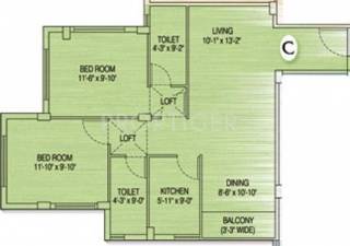 Akshara Akshara Southern Breeze (2BHK+2T (980 sq ft) 980 sq ft)