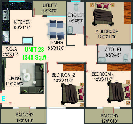  residency Floor Plan Floor Plan