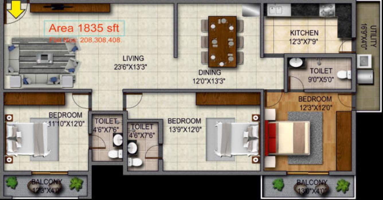  lalbagh residency Floor Plan Floor Plan