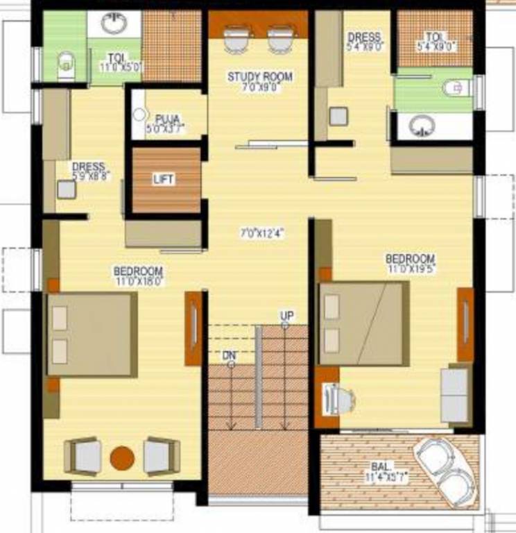  aangi bunglows Floor Plan First Floor Plan
