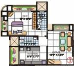 Floor Plan (1BHK+2T) Gemstar Construction Grotto Heritage Floor Plan (1BHK+2T)