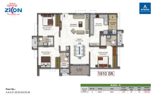  sarovar-zicon Floor Plan Floor Plan