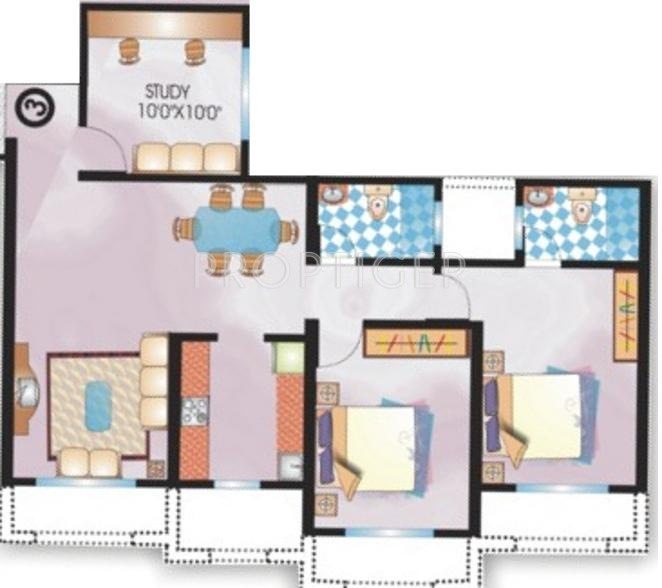 Abrol Abrol Vastu Park Floor Plan (3BHK+3T)