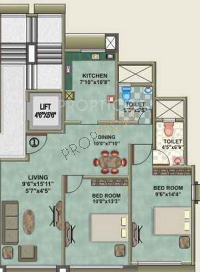 Gemstar Construction Ashish Villa Floor Plan (2BHK+2T)