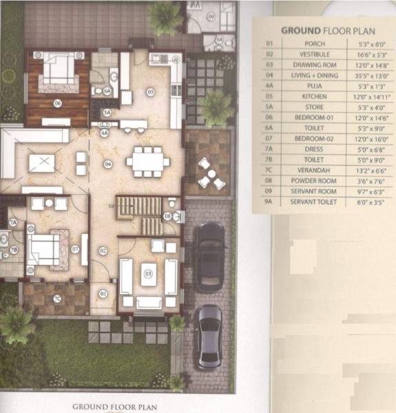  riviera-elegance-ii-bungalows Floor Plan Ground Floor Plan