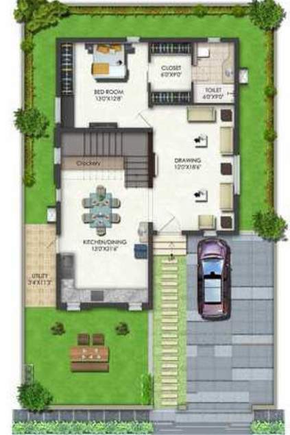 kanopy lotus Floor Plan Ground Floor Plan