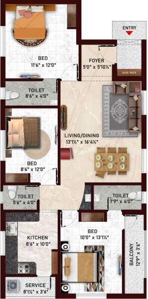  vaigundam-apartment Floor Plan Floor Plan