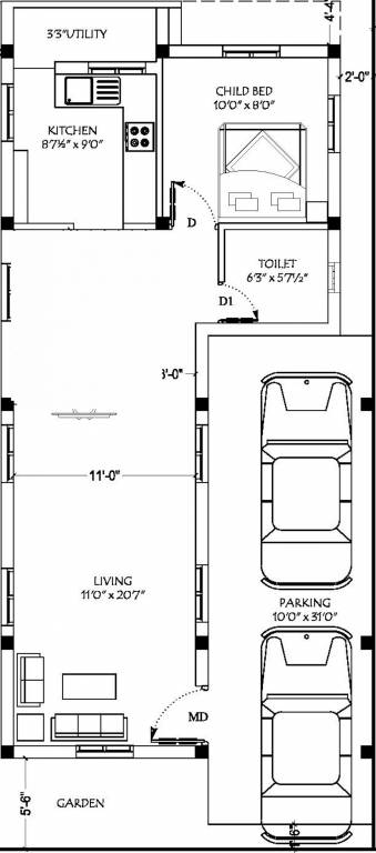  shivanya villas Floor Plan Ground Floor Plan