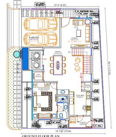  allure one villas Floor Plan Ground Floor Plan