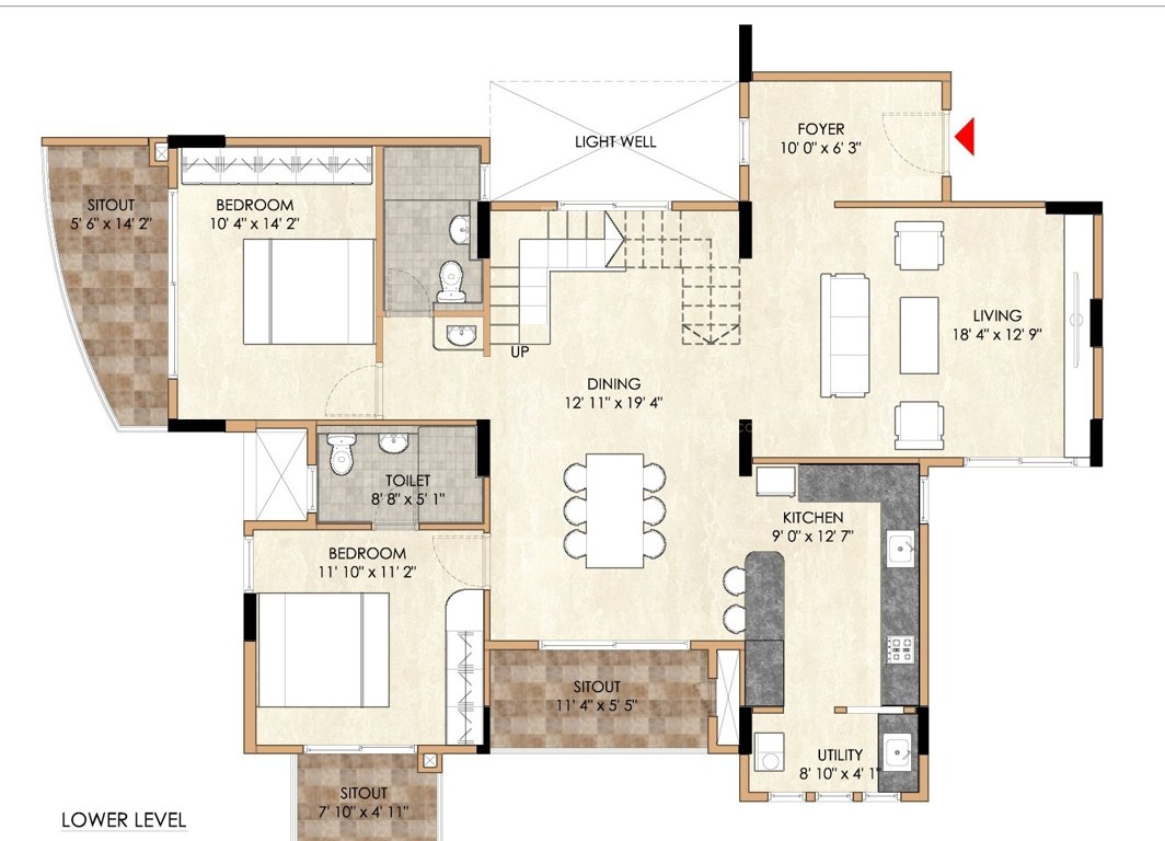  hara vijaya heights Floor Plan Lower Level Duplex Plan