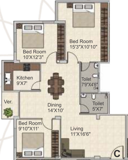  meena aurum phase 2 Floor Plan Floor Plan