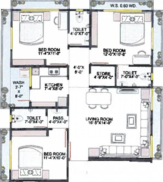  prashant-appartments Floor Plan Floor Plan