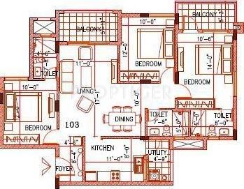 Janya Gardenia (3BHK+3T (1,400 sq ft) 1400 sq ft)