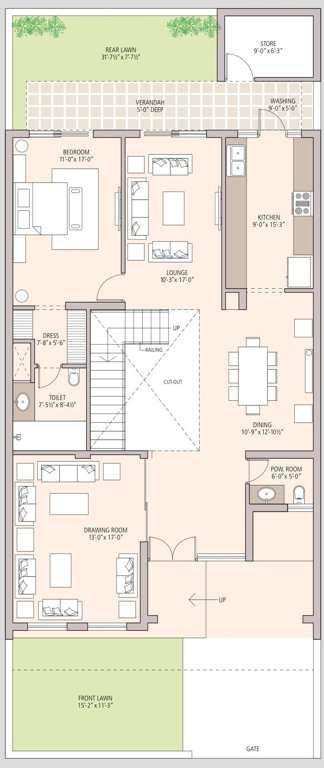  palm grande exclusive villas Floor Plan Ground Floor Plan