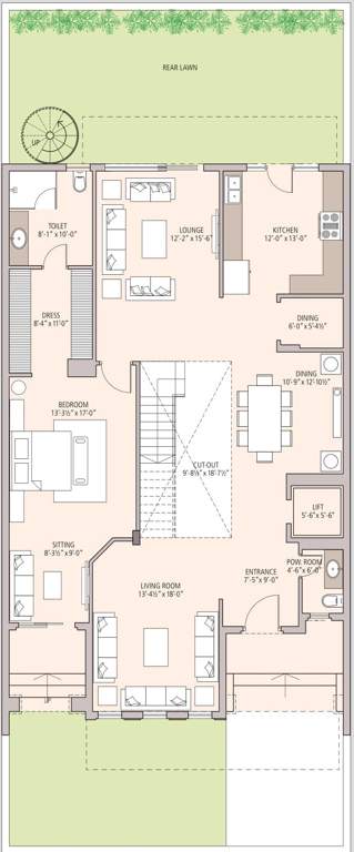  palm grande exclusive villas Floor Plan Ground Floor Plan