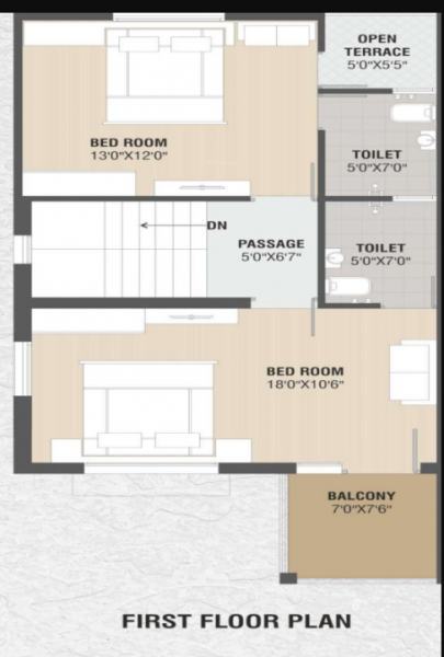  krishna-bunglows Floor Plan First Floor Plan