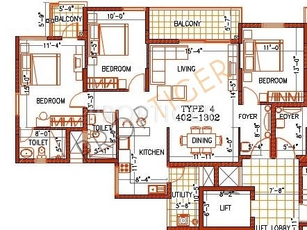 Amsri Amsri White Pearl (3BHK+2T (1,496 sq ft) 1496 sq ft)