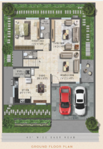  acs prime villas Floor Plan Ground Floor Plan