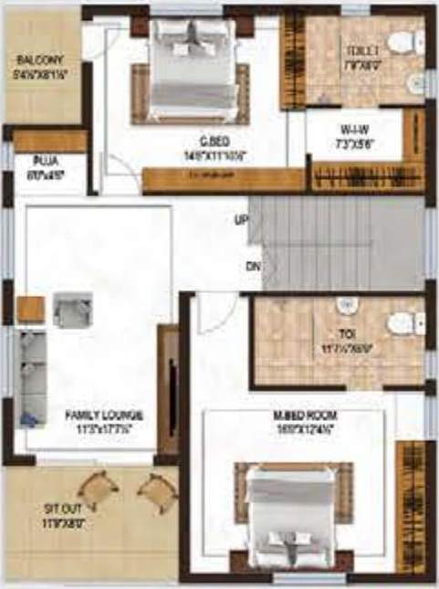boppanas inuganti lakeview villas Floor Plan First Floor Plan