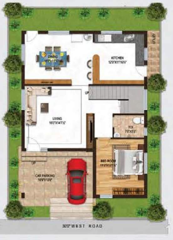 boppanas inuganti lakeview villas Floor Plan Ground Floor Plan