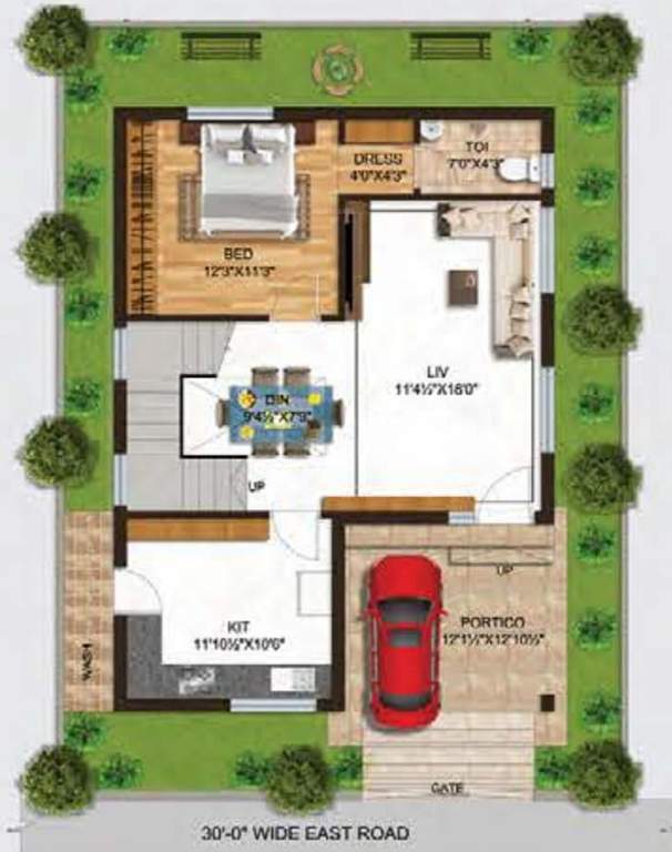 boppanas inuganti lakeview villas Floor Plan Ground Floor Plan
