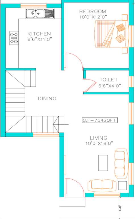  serene villas Floor Plan Ground Floor Plan