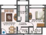 Floor Plan (1BHK+1T) Ecohomes Park Floor Plan (1BHK+1T)