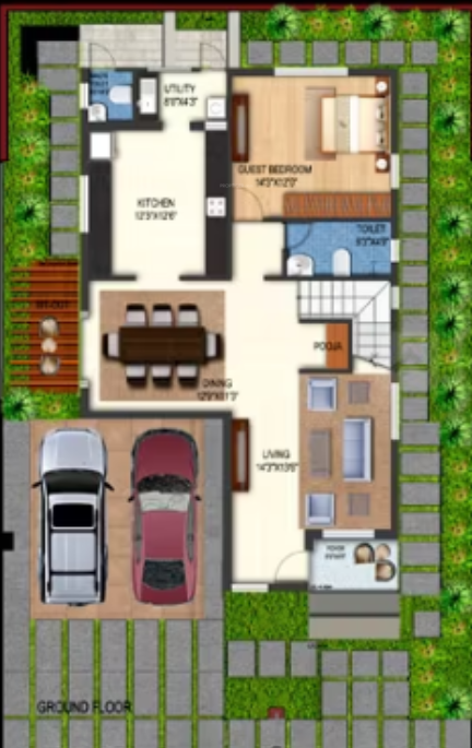  palm springs Floor Plan Ground Floor Plan