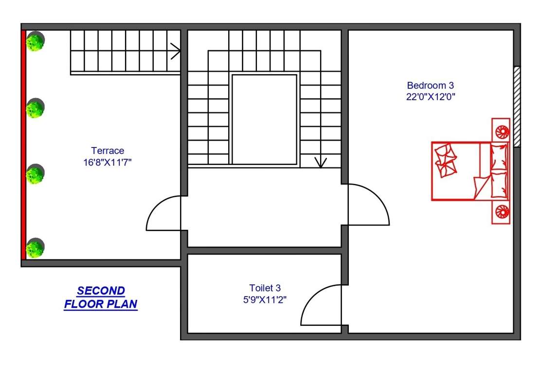  exotica bungalows Floor Plan Second Floor Plan