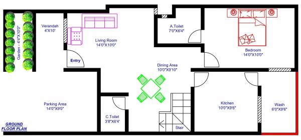  shiv-om-green-park Floor Plan Ground Floor Plan