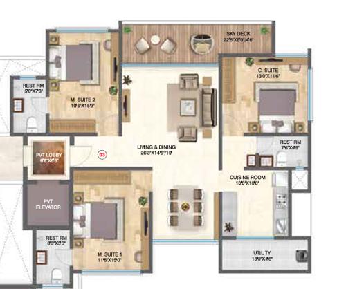  city-one-panache Floor Plan Floor Plan