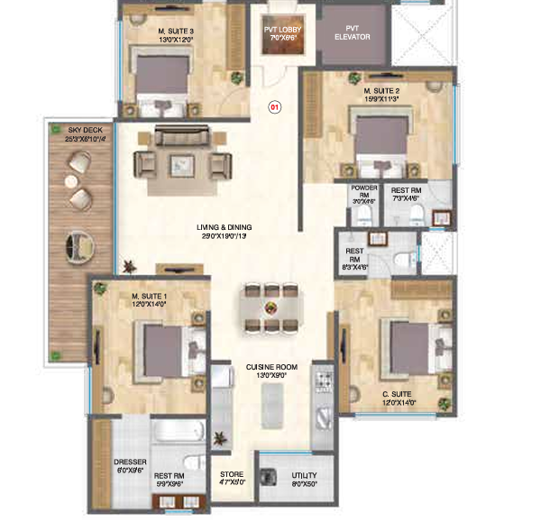  city one panache Floor Plan Floor Plan
