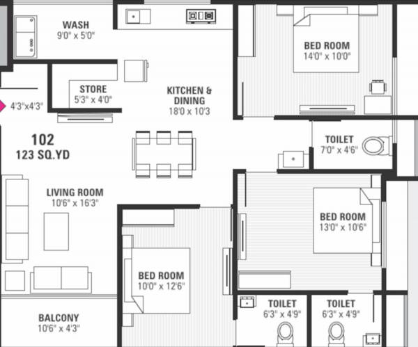  shubhadra-flats Floor Plan Floor Plan