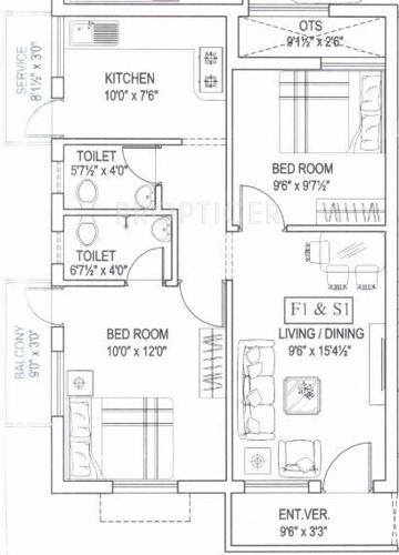 Vasant Aalamaram Apartments (2BHK+2T (870 sq ft) 870 sq ft)
