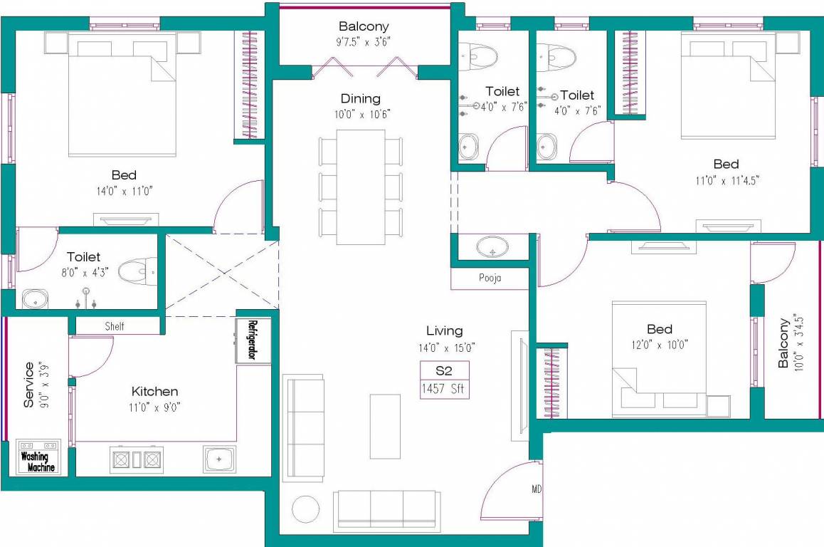  ruvy vishnu flats Floor Plan Floor Plan