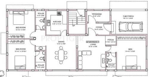 Pushkar Lakshmi Terrace (3BHK+3T (1,952 sq ft)   Pooja Room 1952 sq ft)