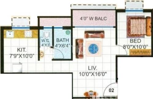 Reputed Ashiyana Village (1BHK+1T (575 sq ft) 575 sq ft)