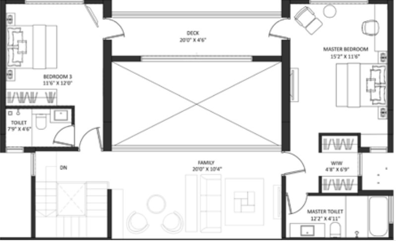 Upper Level Duplex Plan  vanaha springs t1 willow Floor Plan Upper Level Duplex Plan