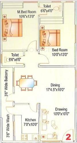 Sai Lake Shore Serenity (2BHK+2T (1,035 sq ft) 1035 sq ft)