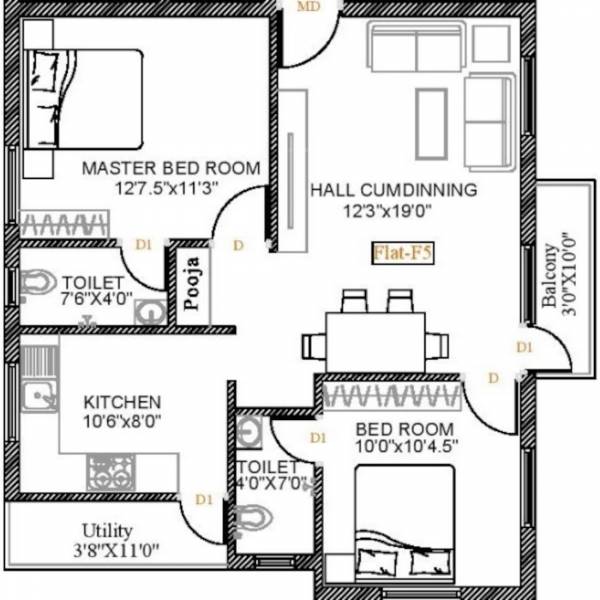  flats Floor Plan Floor Plan