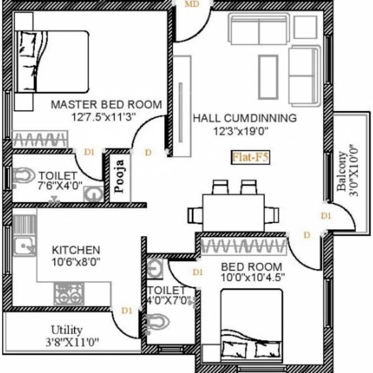  flats Floor Plan Floor Plan