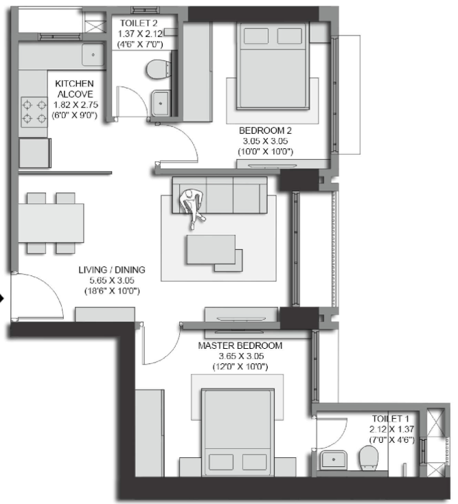  transcon triumph tower 3 Floor Plan Floor Plan