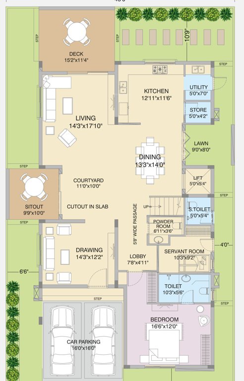  county villa 1 to 171 phase 2 Floor Plan Ground Floor Plan