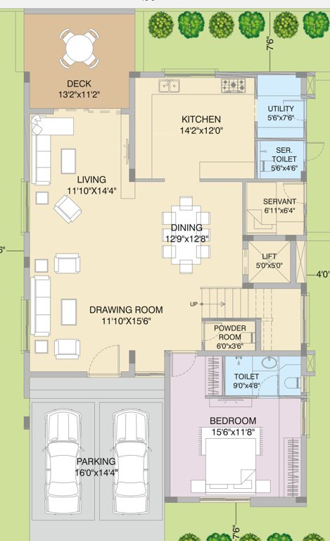  county villa 1 to 171 phase 2 Floor Plan Ground Floor Plan