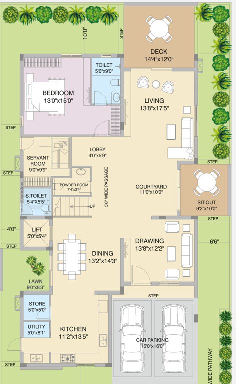  county villa 1 to 171 phase 2 Floor Plan Ground Floor Plan