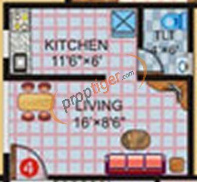 Gemstar Construction Nestle Floor Plan (1BHK+1T)